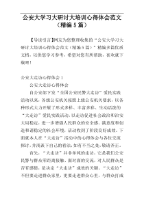 公安大学习大研讨大培训心得体会范文（精编5篇）