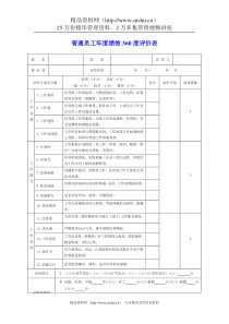 普通员工年度绩效360度评价表