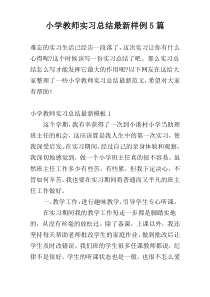 小学教师实习总结最新样例5篇