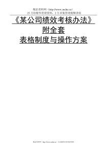 某某公司绩效考核办法内含表格制度(DOC45页)