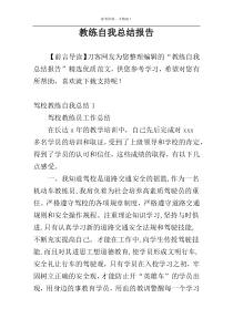 教练自我总结报告