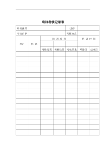 空调事业培训考核记录表