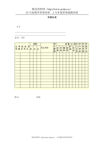 第六章：绩效考评表格 