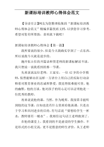 新课标培训教师心得体会范文