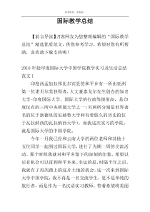 国际教学总结