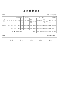 离职员工工资结算清单