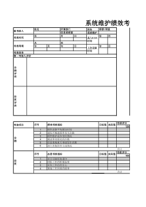 系统维护绩效考核表