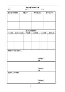 考核指标调整建议表