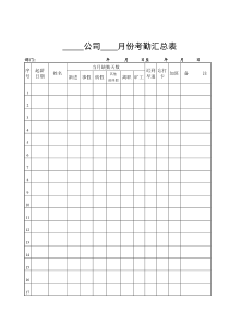 考勤汇总表