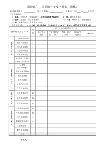 职能部门中层正职半年度考核表（简化）