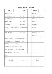 行政中心行政秘书a考核表