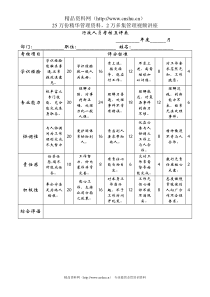 行政人员考核互评表