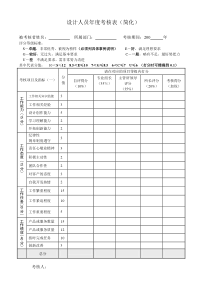 设计人员年度考核表（简化）