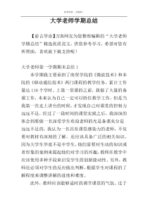 大学老师学期总结