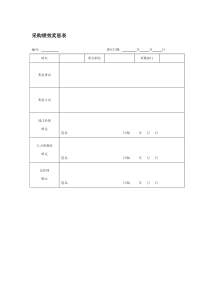 采购绩效奖惩表