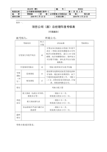 附件一、项目公司（副）总经理年度考核表