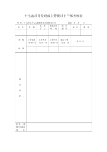 项目经理部主管级以上干部考核表