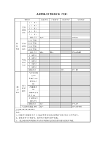 高层管理人员考核统计表