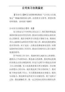 公司实习自我鉴定