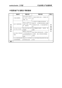 中型房地产企业计划统计考核指标