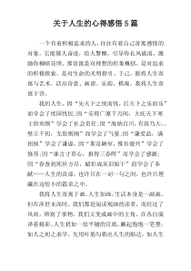 关于人生的心得感悟5篇