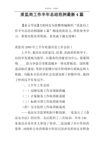 质监局工作半年总结范例最新4篇