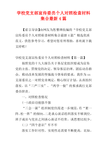 学校党支部宣传委员个人对照检查材料集合最新4篇