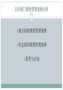 公共部门绩效管理案例分析
