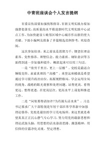 中青班座谈会个人发言提纲