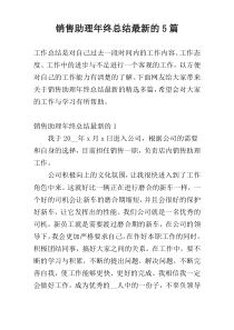 销售助理年终总结最新的5篇