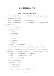 分公司绩效考核办法(1)