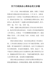 关于行政执法心得体会范文多篇