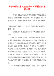 班子成员以案促改自我剖析材料范例最新4篇