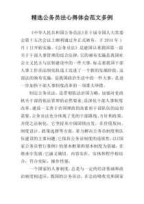 精选公务员法心得体会范文多例