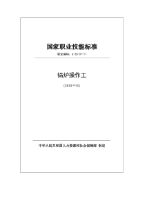 国家职业技能标准 (2019年版) 锅炉操作工