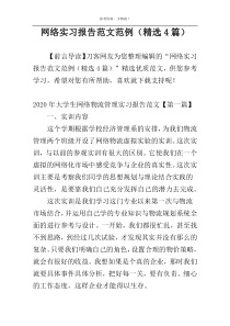 网络实习报告范文范例（精选4篇）