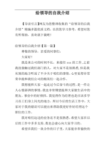 给领导的自我介绍