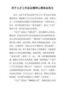 关于人才工作会议精神心得体会范文