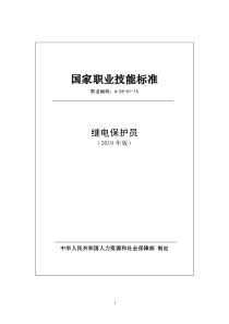 国家职业技能标准 (2019年版) 继电保护员