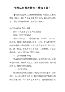 党员队伍整改措施（精选4篇）