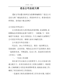 老总公司总结大纲