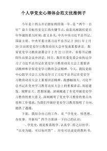 个人学党史心得体会范文优推例子