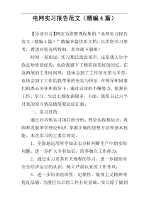 电网实习报告范文（精编4篇）