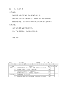 岗位工作内容和年度定性考核指标-税务专员