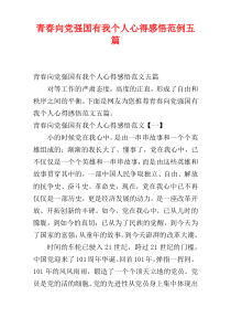 青春向党强国有我个人心得感悟范例五篇