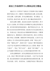 政法工作条例学习心得体会范文精选