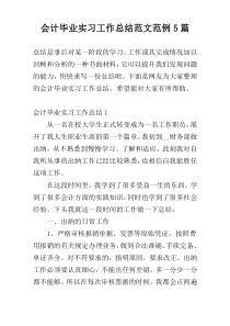 会计毕业实习工作总结范文范例5篇