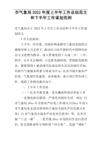 市气象局2022年度上半年工作总结范文和下半年工作谋划范例