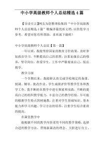 中小学高级教师个人总结精选4篇