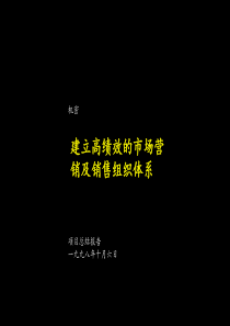 建立高绩效的市场营销及销售组织体系（PPT 128页）